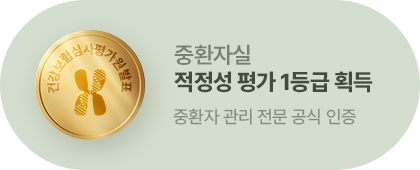 중환자실 적정성 평가 1등급 획득. 중환자 관리 전문 공식 인증